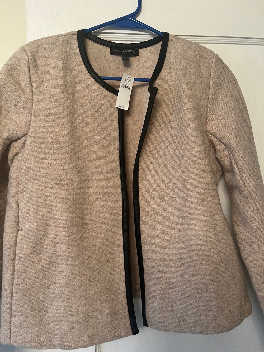 Banana Republic Women's Jacket with Black faux leather trim nwt